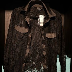 Bebe Top size Medium. Lace button down.